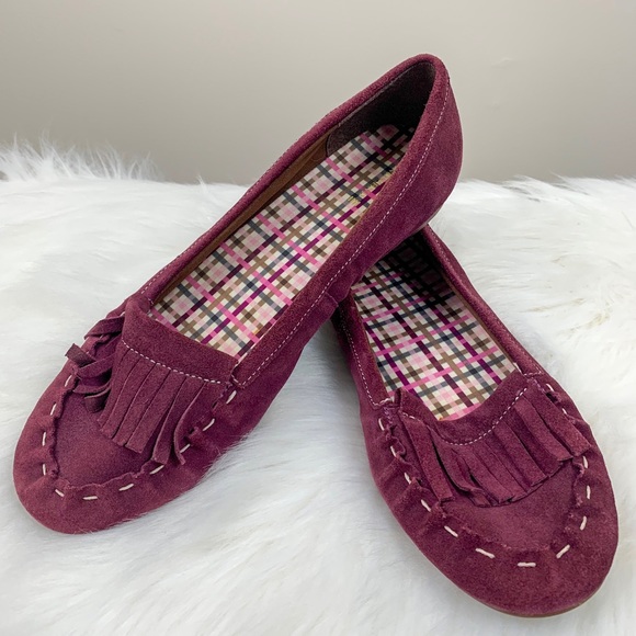 Lands' End Shoes - NWOT Lands End Purple Fringe Moccasins